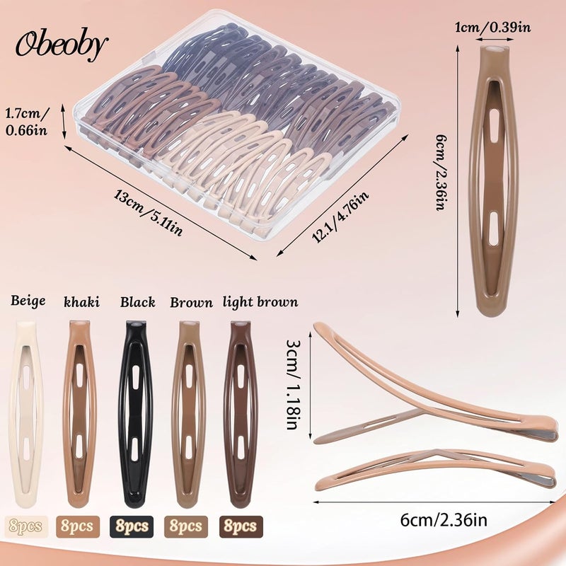 obeoby 40 قطعة من مشابك الشعر المعدنية ذات 5 ألوان، مقاس 2.36 بوصة، إكسسوارات شعر للنساء والفتيات - Image 2