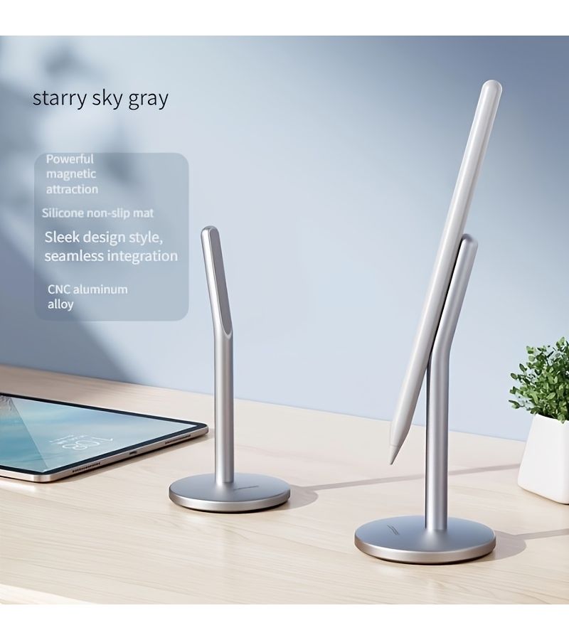 Frosted Cold Silvery Gray Magnetic Stand for Apple Pencil 2nd Gen iPad Holder - Image 1