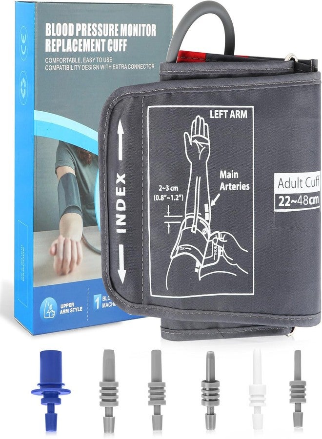 MCP BP Cuff Adult Blood Pressure Monitor Large Cuff XL Compatible with Omron B.P, Ageasy BP, Pharmeasy BP with 6 Size Connectors free (22-48CM) - Image 1