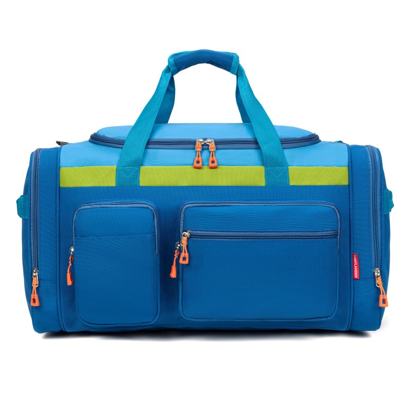HawLander Large Kids Duffle Bag for Travel, Overnight, or Weekender, 22" inch (Blue) - Image 1