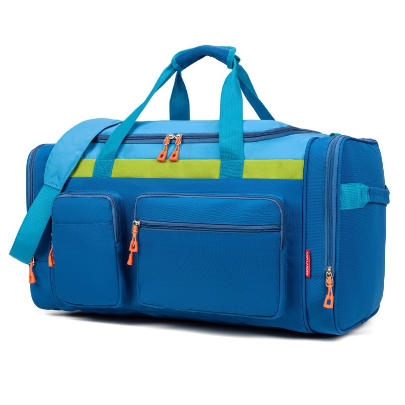 HawLander Large Kids Duffle Bag for Travel, Overnight, or Weekender, 22" inch (Blue) - Image 2