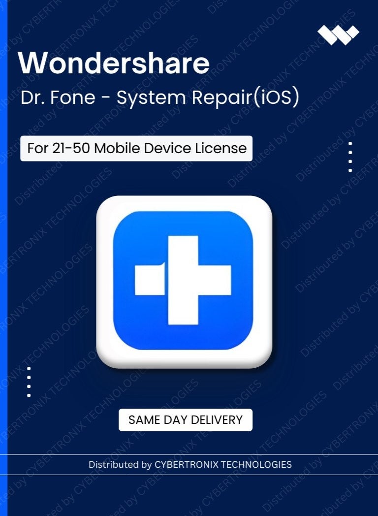 Wondershare Dr.Fone - System Repair (iOS) | 21-50 Mobile Device | Digital License | Same Day Delivery