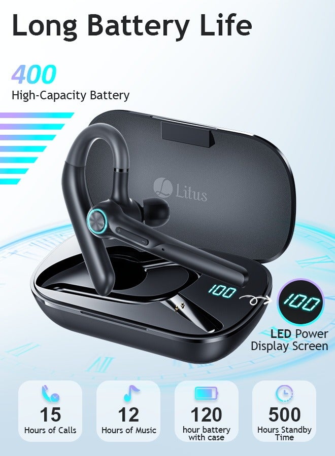 Litus Business Bluetooth Headset,Wireless Hanging Earbuds,Single-ear Touch Control Headphone - Image 2
