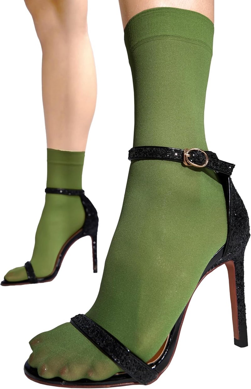 sofsy Italian High-Fashioned Ankle Socks - 40 Den Semi Sheer Nylon Stockings for Women | Durable, Soft, Low-Cut Design - Image 1