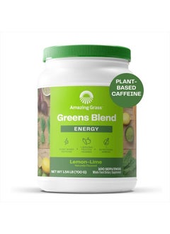 Amazing Grass Green Superfood Energy: Smoothie Mix, Super Greens Powder & Plant Based Caffeine with Green Tea and Flax Seed, Nootropics Support, Lemon Lime, 100 Servings  - Image 1