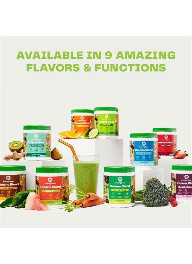 Amazing Grass - Green Superfood Energy: Smoothie Mix, Super Greens Powder & Plant Based Caffeine with Green Tea and Flax Seed, Nootropics Support, Lemon Lime, 100 Servings - Image 1