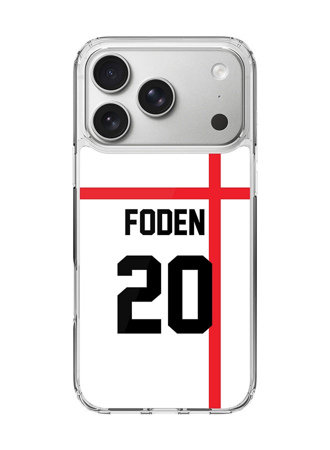 Stylizedd Classic Clear MagSafe Case for iPhone 17 Pro , Hybrid Soft Case Flexible Edges Anti Drop TPU PC Gel Thin Transparent Cover [ Designed for iPhone 17 Pro ] - Football Team - England, Player Name - Foden