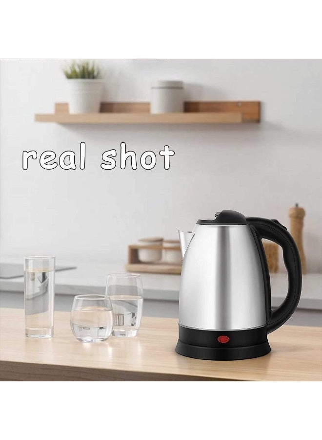 صني غلاية كهربائية من الفولاذ SUNNY SN-007، سعة 2.0 لتر، 2000 واط، هيكل من الفولاذ المقاوم للصدأ، إيقاف تشغيل تلقائي، حماية من الجفاف، قاعدة دوارة 360 درجة - فضي/أسود - Image 2