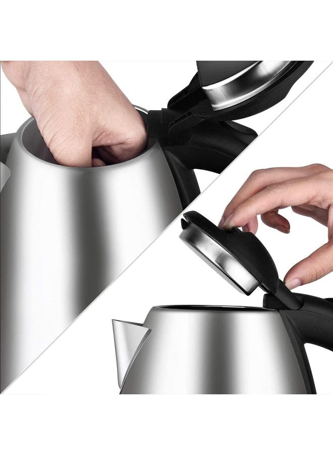 صني غلاية كهربائية من الفولاذ SUNNY SN-007، سعة 2.0 لتر، 2000 واط، هيكل من الفولاذ المقاوم للصدأ، إيقاف تشغيل تلقائي، حماية من الجفاف، قاعدة دوارة 360 درجة - فضي/أسود - Image 3