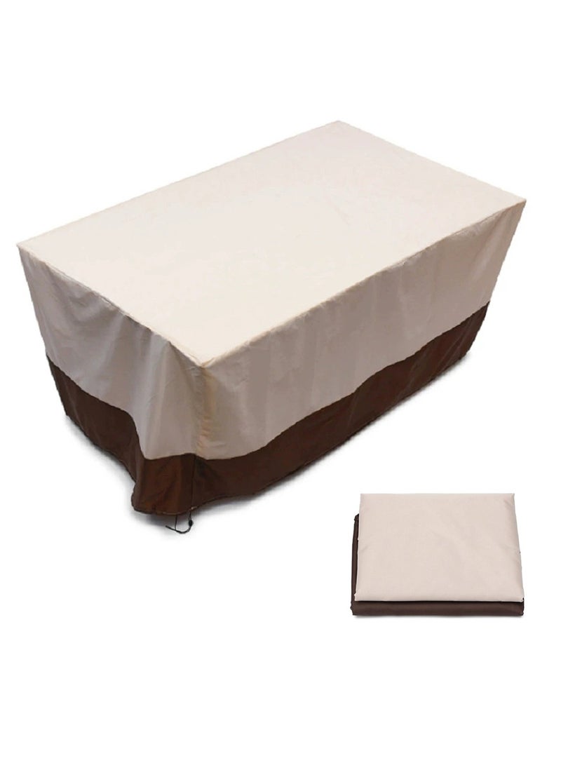 Kuajingdi Patio Waterproof Furniture Covers, Outdoor Lawn Dust Windproof Rain Sofa Table Chair Beige Protection  - Image 1
