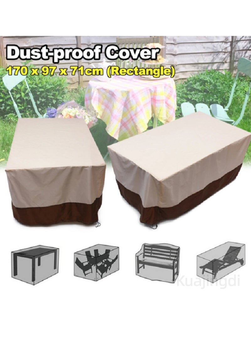 Kuajingdi Patio Waterproof Furniture Covers, Outdoor Lawn Dust Windproof Rain Sofa Table Chair Beige Protection  - Image 4