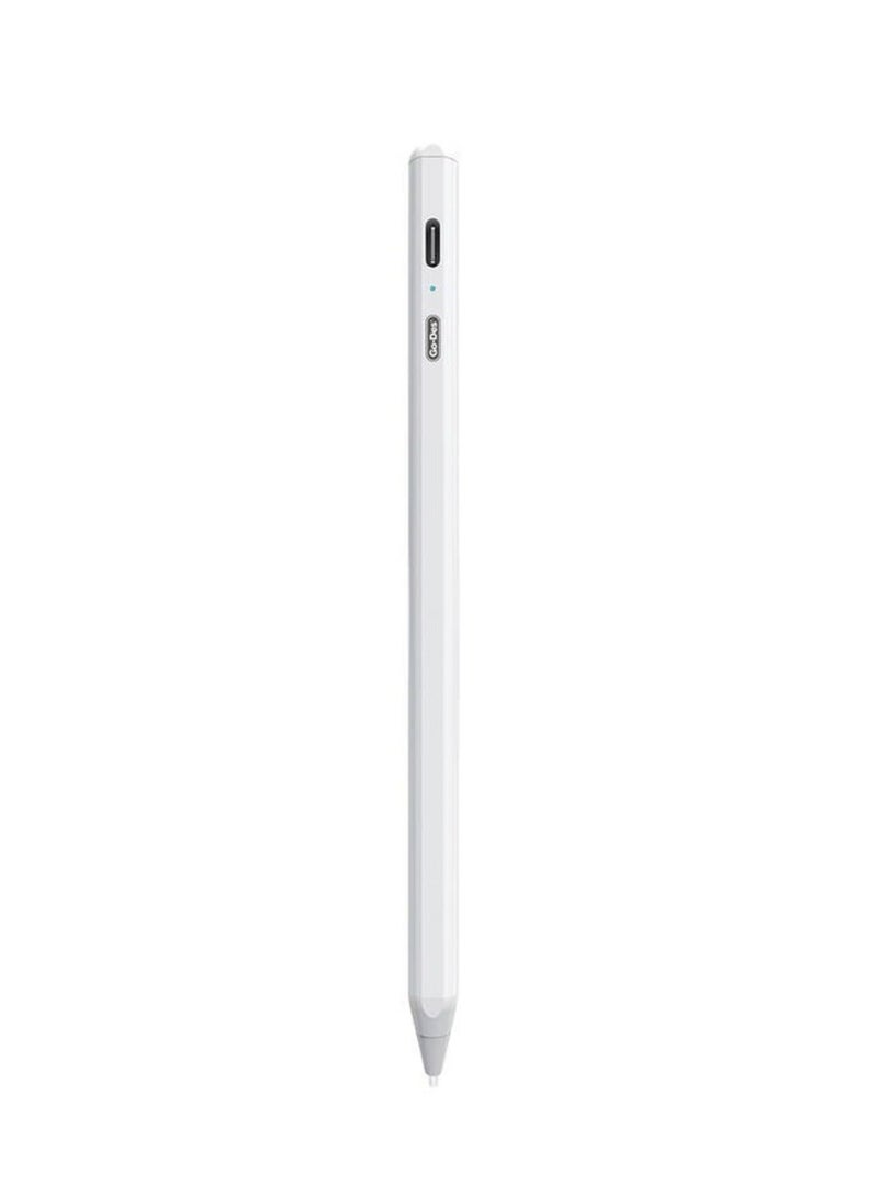 GO-DES GD-P1206 Palm-Rejection Magnetic Universal Stylus Drawing Pen- White - Image 1