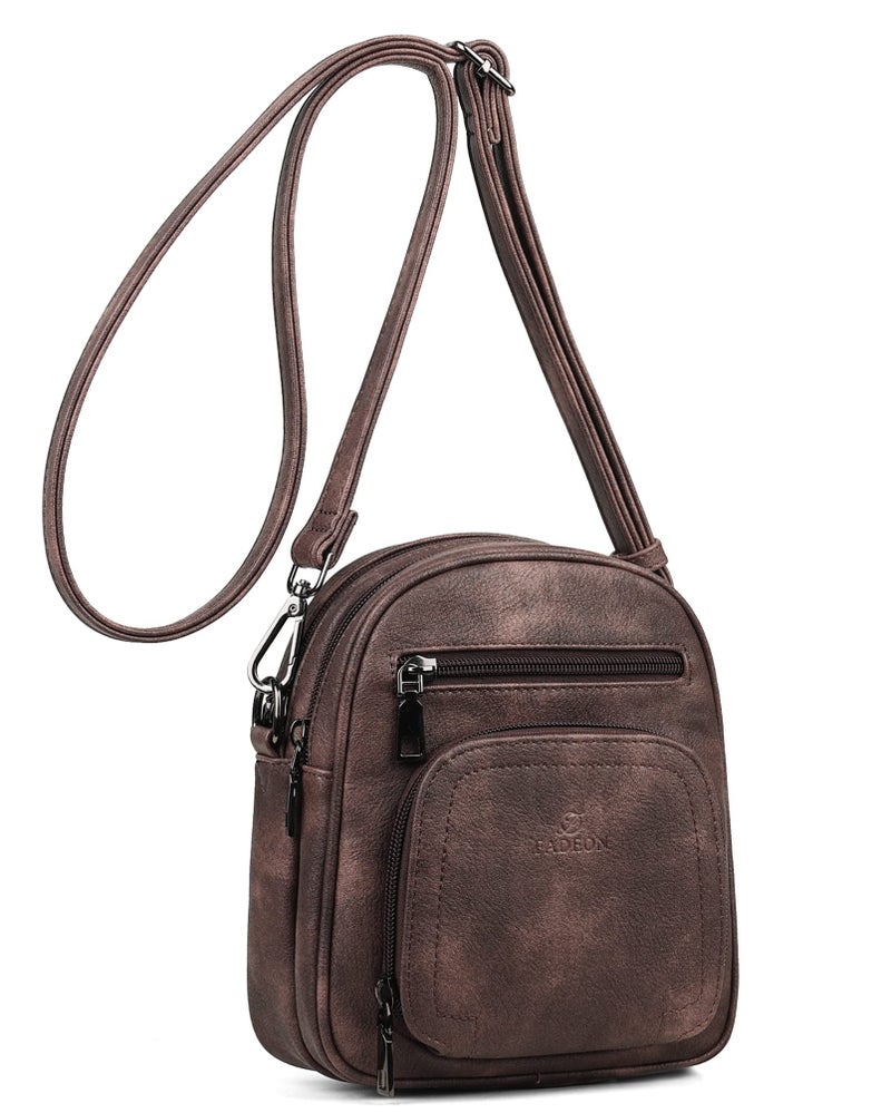 FADEON Small Purses for Women Crossbody Bags, Designer PU Leather Mini Cross Body Purse Travel Shoulder Bag Card Slots - Image 1