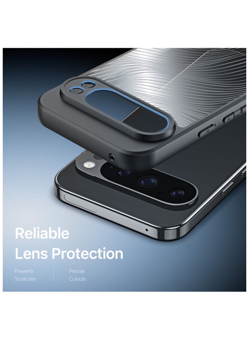 دوكس دوتشيز ايمو جراب لموبايل جوجل بكسيل 9 برو اكس ال جراب نحيف وشفاف مطفي مصنع من البولي يوريثين الحراري بولي كربونات البولي بروبلين سيليكون - اسود - Image 3