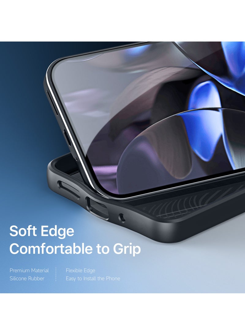 دوكس دوتشيز ايمو جراب لموبايل جوجل بكسيل 9 برو اكس ال جراب نحيف وشفاف مطفي مصنع من البولي يوريثين الحراري بولي كربونات البولي بروبلين سيليكون - اسود - Image 4