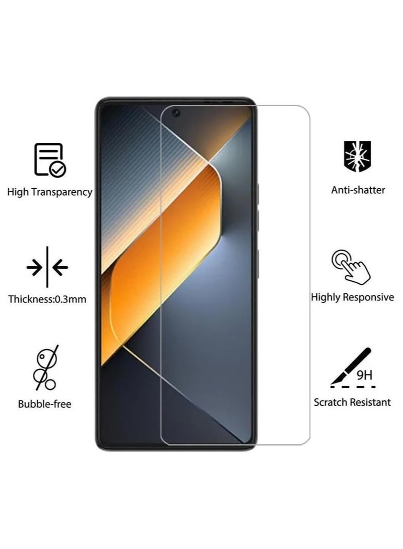 عام 【2 حزمة】 الزجاج المقسى متوافق مع تكنو بوفا 6 برو حامي الشاشة ، فقاعة الحرة ، صلابة 9 ساعة ، مقاومة للخدش ، هد واضح - Image 2