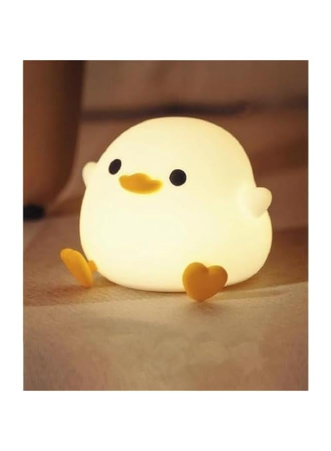 Gonice Duck Night Light for Kids,Soft Silicone Cute Night Lamp for Kids Room,Touch Control Dimming,USB Rechargeable Portable Night Light,Gifts for Boys & Girls - Image 1