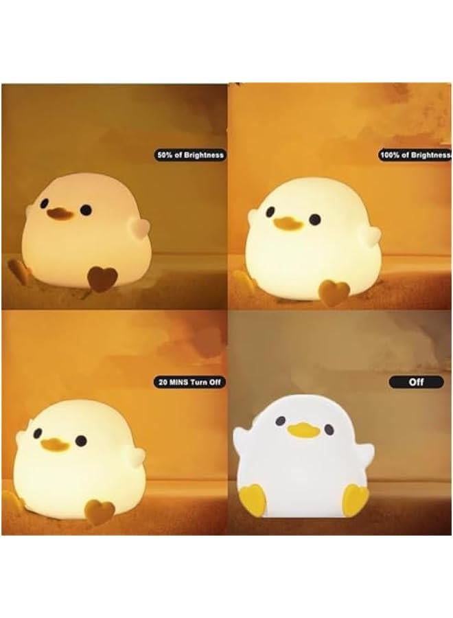 Gonice Duck Night Light for Kids,Soft Silicone Cute Night Lamp for Kids Room,Touch Control Dimming,USB Rechargeable Portable Night Light,Gifts for Boys & Girls - Image 3
