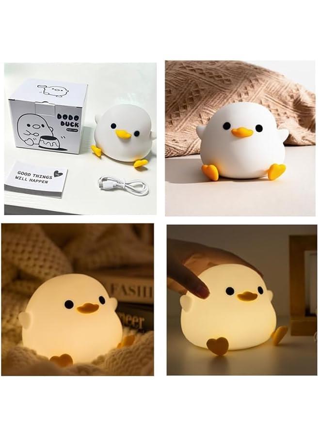 Gonice Duck Night Light for Kids,Soft Silicone Cute Night Lamp for Kids Room,Touch Control Dimming,USB Rechargeable Portable Night Light,Gifts for Boys & Girls - Image 5