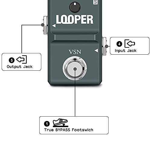 VSN 48K Looper Electric Guitar Effect Loop Pedal 10 Minutes of Looping Unlimited Overdubs USB Port True Bypass - Image 3