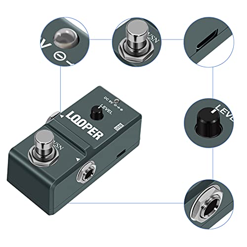 VSN 48K Looper Electric Guitar Effect Loop Pedal 10 Minutes of Looping Unlimited Overdubs USB Port True Bypass - Image 5