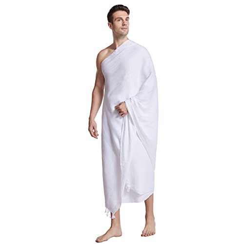 MioCloth 2 Pcs Ihram Clothing for Men Hgjj Umrah, Soft Lightweight Wrap Set Clothing Ihram Ahram Ehram Saudi Dress - Image 3