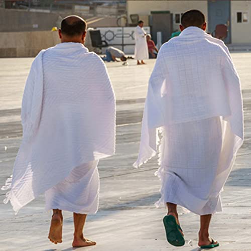 MioCloth 2 Pcs Ihram Clothing for Men Hgjj Umrah, Soft Lightweight Wrap Set Clothing Ihram Ahram Ehram Saudi Dress - Image 4