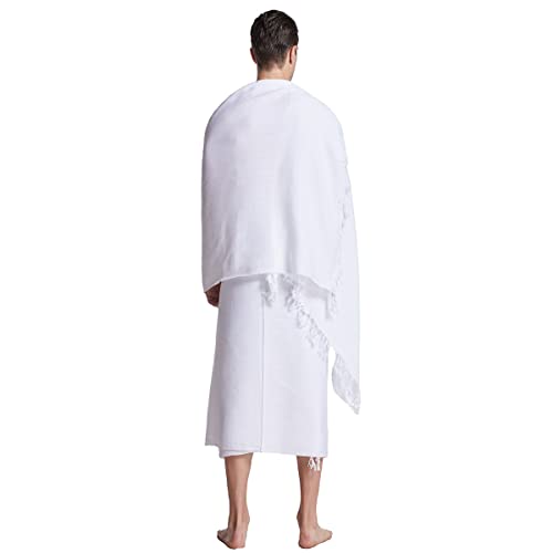 MioCloth 2 Pcs Ihram Clothing for Men Hgjj Umrah, Soft Lightweight Wrap Set Clothing Ihram Ahram Ehram Saudi Dress - Image 2