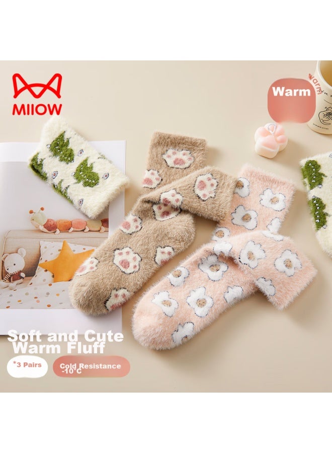 MIIOW Maoren Women's Mid-calf Autumn And Winter Thick Warm Plush Socks, Cartoon Cute Style Floor Terry Socks, New Style - Image 2