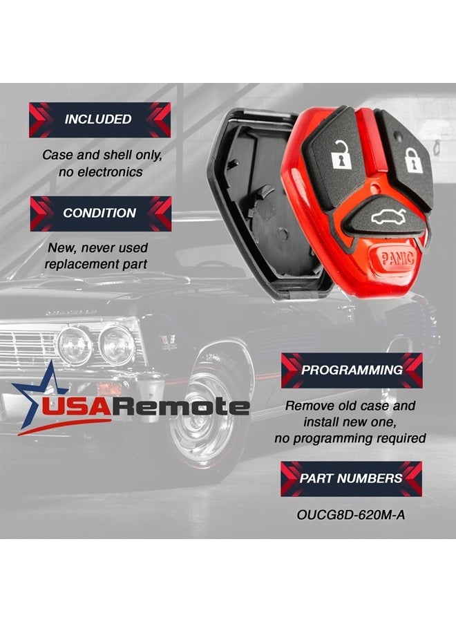 USARemote Key Fob Keyless Entry Uncut Remote Shell Case & Pad fits Mitsubishi 2007-2012 Eclipse / 2007-2012 Galant / 2007-2015 Lancer - Image 2