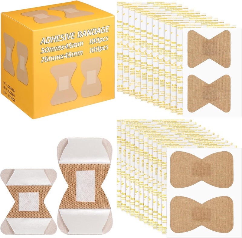 Funtery Box Flexible Fabric Bandages Latex Free Fingertip Bandages for Wounds Woven Fabric Finger Swathes Adhesive Swathes for Care and to Protect Wounds 2 x 18 Inch 3 x 18 Inch200 Pcs - Image 1