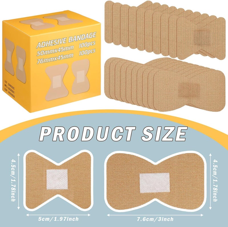 Funtery Box Flexible Fabric Bandages Latex Free Fingertip Bandages for Wounds Woven Fabric Finger Swathes Adhesive Swathes for Care and to Protect Wounds 2 x 18 Inch 3 x 18 Inch200 Pcs - Image 2