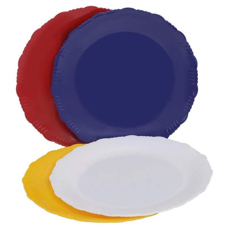 Cutting EDGE Cutting EDGE Round Colorful Set of Dinner Plates for Families Kids Special Daily Use Parties Unbreakable Microwave Safe Dishwasher Safe Set of 4 - Image 3