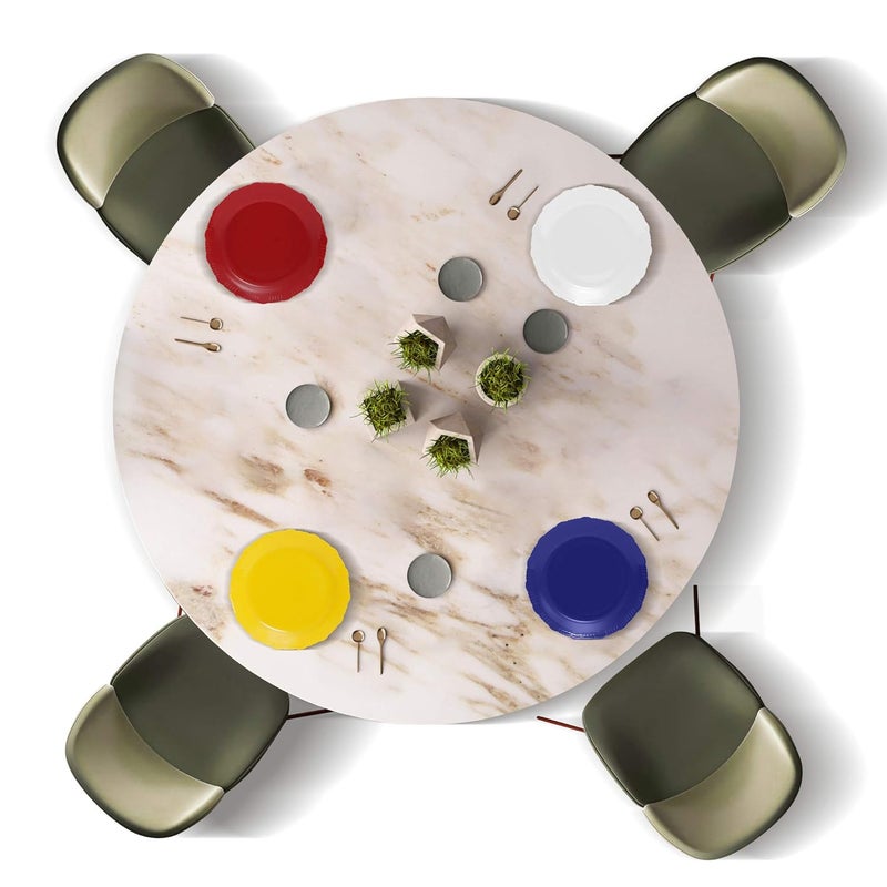 Cutting EDGE Cutting EDGE Round Colorful Set of Dinner Plates for Families Kids Special Daily Use Parties Unbreakable Microwave Safe Dishwasher Safe Set of 4 - Image 4