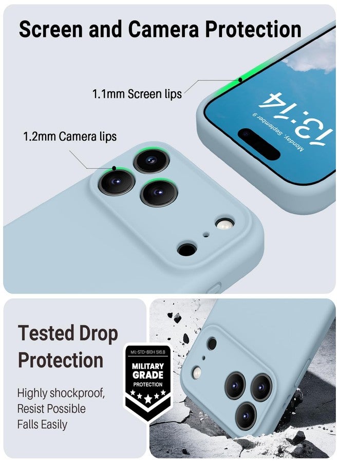 OTOFLY Magnetic for iPhone 17 Pro Max Case,Compatible with Magsafe,Classic Liquid Silicone Mobile Phone Case,Integrated Camera Control Button,Anti-Scratch Microfiber Lining, Baby Blue - Image 4