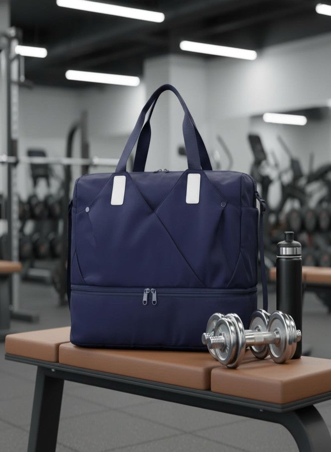 Handcuffs Duffle Bag for Men & Women | Waterproof Gym Bag with Shoe Compartment, Adjustable Shoulder Strap & Wet Pockets | Travel | Workout | Overnight & Weekend Duffel Bags | Trolley Sleeves (Navy) - Image 3