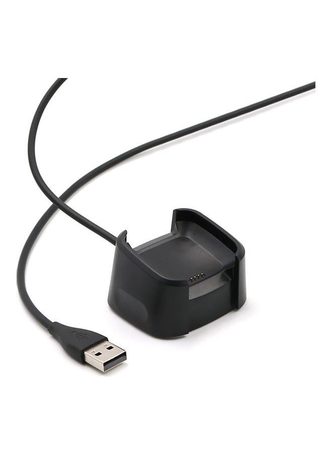 NIBEMINENT - USB Charging Cable For Fit-bit Versa Smart Watch Black - Image 1