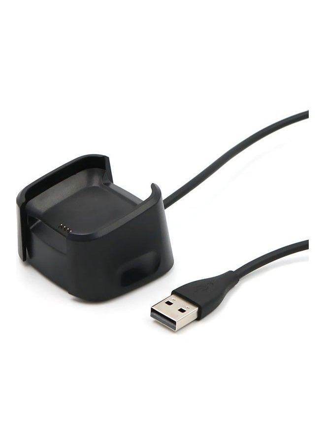 NIBEMINENT - USB Charging Cable For Fit-bit Versa Smart Watch Black - Image 1