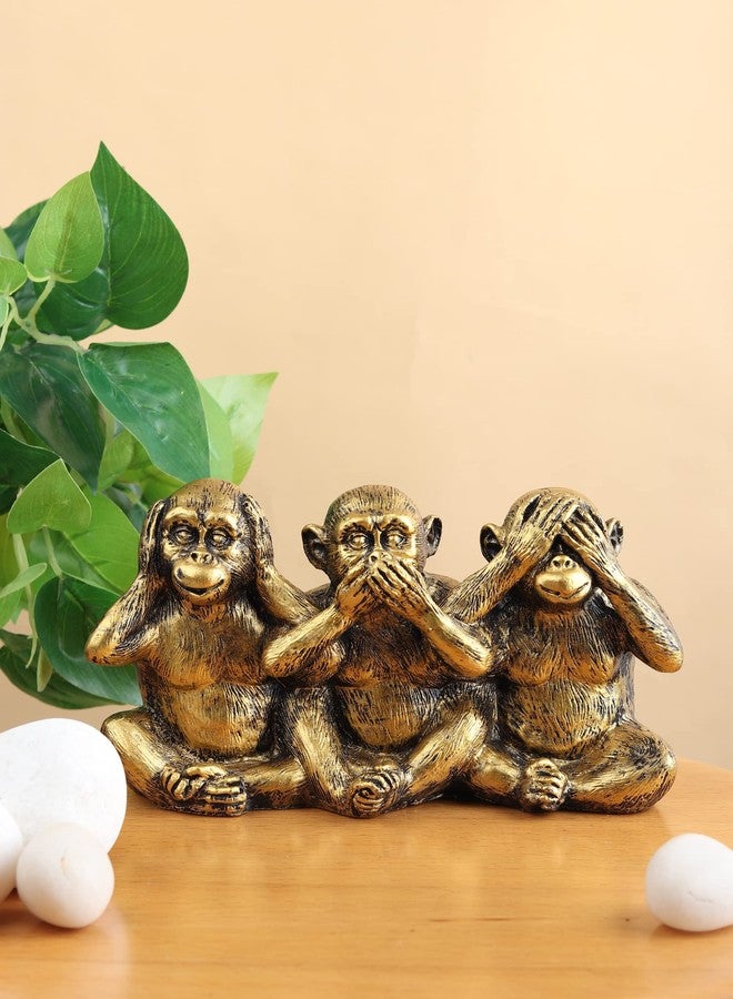 VIVARS Polyresin Monkey Statue Showpiece | Gandhi Ji Monkey Set - Home Décor Items | Decorative Showpiece Gifting - Image 3