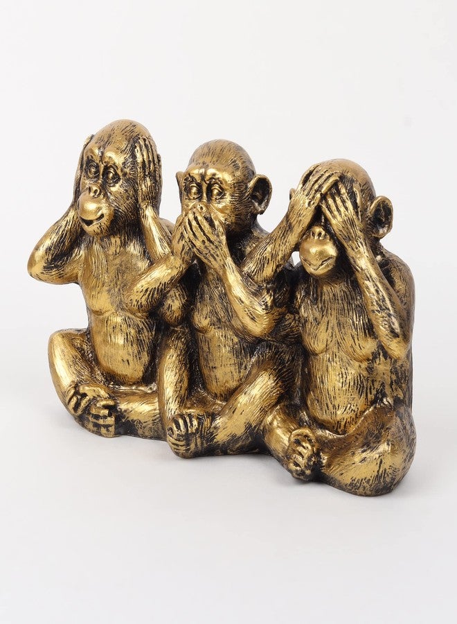 VIVARS Polyresin Monkey Statue Showpiece | Gandhi Ji Monkey Set - Home Décor Items | Decorative Showpiece Gifting - Image 5