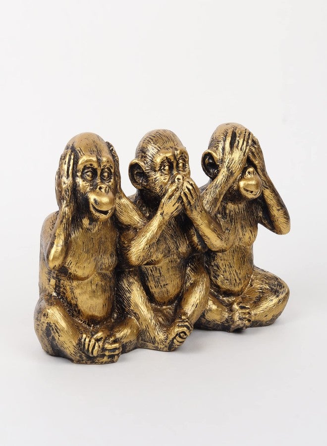 VIVARS Polyresin Monkey Statue Showpiece | Gandhi Ji Monkey Set - Home Décor Items | Decorative Showpiece Gifting - Image 4