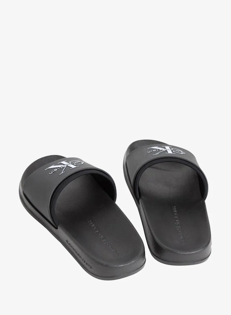 Calvin Klein Black/Bright White Neoprene Strap Slides for Women | Best Price UAE