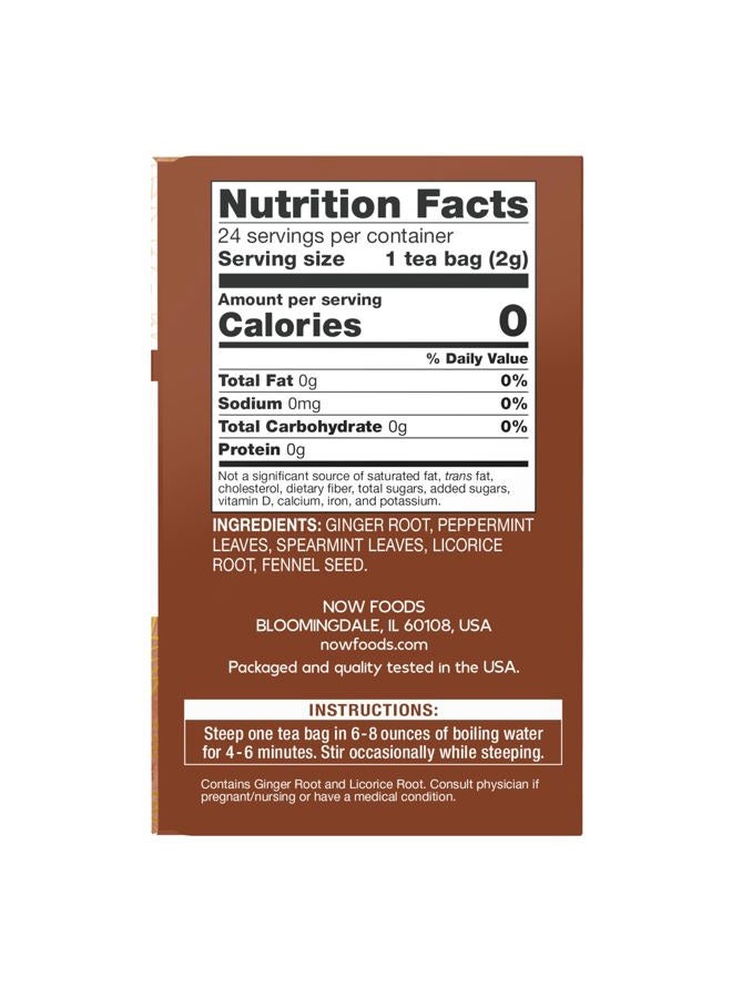 Now Foods Ginger Mint Comfort, 24 Tea Bags - Image 2