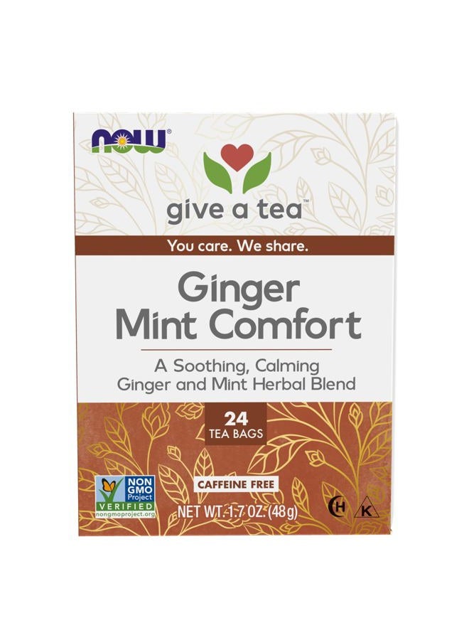 Now Foods Ginger Mint Comfort, 24 Tea Bags - Image 1