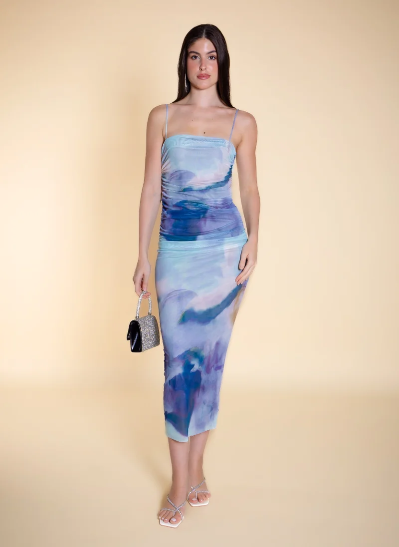 شايبس PRINTED CHIFFON PENCIL DRESS