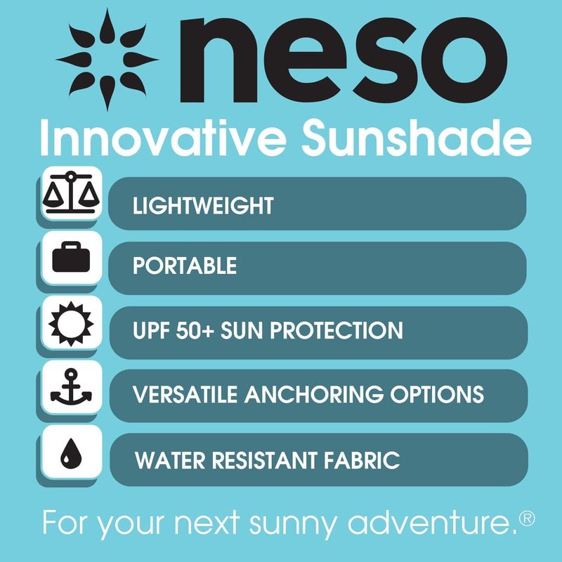 نيسو خيمة شاطئ Neso مع مرساة رملية ومظلة شمسية محمولة - أبعاد 2.1 متر × 2.1 متر - زوايا مقواة محمية ببراءة اختراع (لون أحمر عسكري) - Image 3
