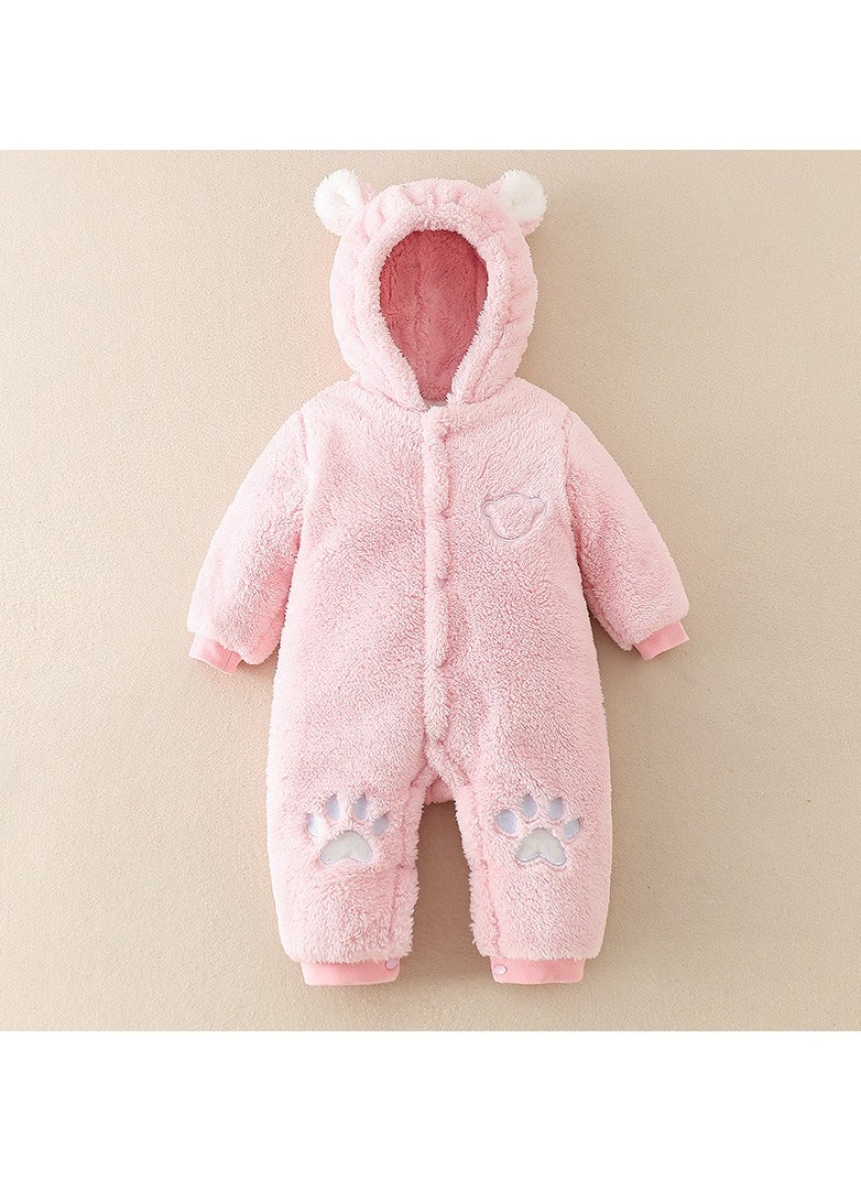 Loquat - Baby Autumn And Winter Hooded Trend Jumpsuit - Image 1