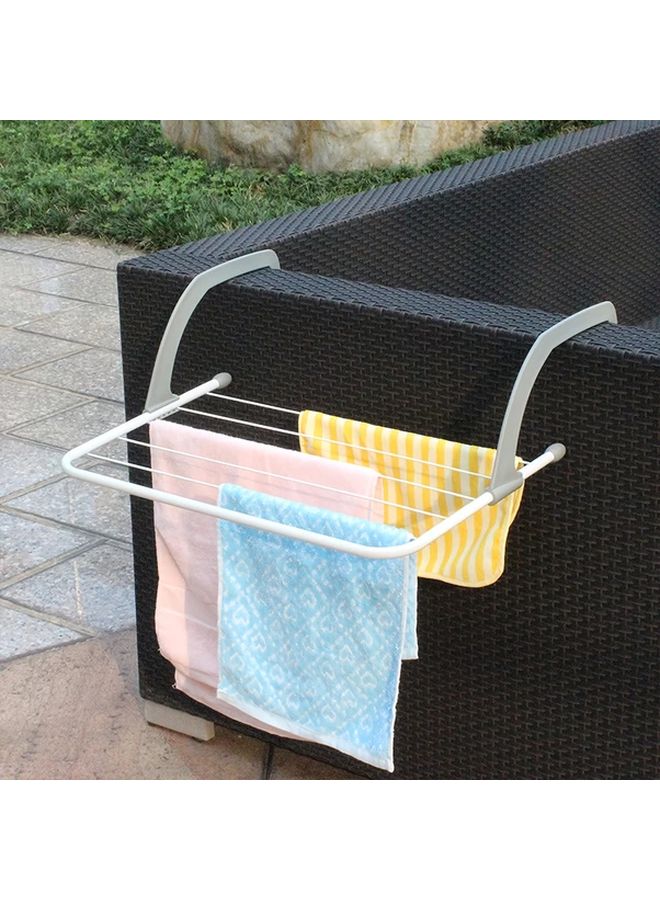 Foldable Radiator Drying Rack 1pcs Exclusive Models No Installation Needed Multifunctional Metal Towel Shoe Dryer Adjustable Clothes Hooks White - Image 3