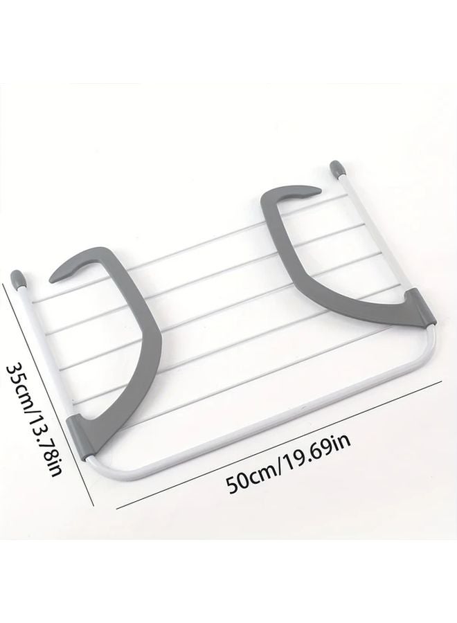 Foldable Radiator Drying Rack 1pcs Exclusive Models No Installation Needed Multifunctional Metal Towel Shoe Dryer Adjustable Clothes Hooks White - Image 4