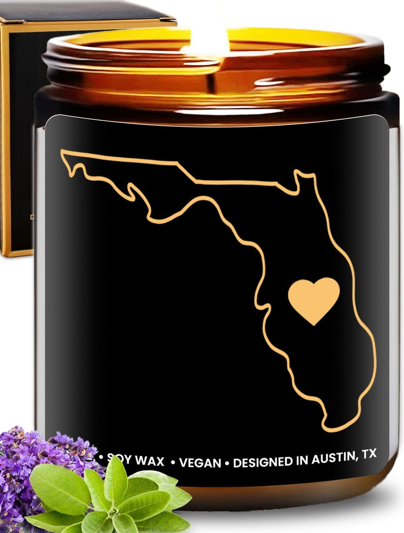 Florida Candle Unique Florida Themed Gifts for Men and Women Best State Souvenir Gifts for Moving Away Thoughtful Home Sick Presents Ideal for Birthday Christmas Graduation Gift Ready